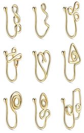 Fake Nose Rings Septum Jewellery GoldSilver Nose Cuff Non Piercing Clip On Faux Ring For Women Men1479324