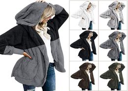 Fashion Fleece Plus Size Long Hooded Cardigan Coat Women Overcoat Winter Autumn Thin Hooded Faux Fur Long Sleeve Warm Jacket Outer1564014