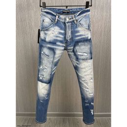 Jeans Mens Luxury Designer Skinny Ripped Cool Guy Causal Hole Denim Fashion Brand Fit Men Washed Pants 61284 dsquares dsqureditys 2 dsquards OBQT