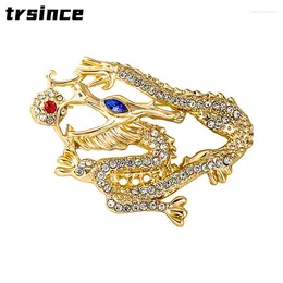 Brooches Vintage Boutique Dragon Brooch Men's Rhinestone Animal Pin Simple Women Dress Decorative Collar Suit Corsage Accessory