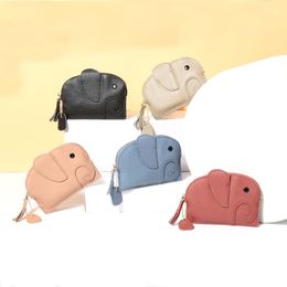 Thin personality fashion mini coin bag soft cowhide lady cute Day series zero wallet INS leather creative baby elephant 266h