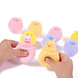 10PCS Decompression Toy New Strange Chicken Cage Cup Decompression Cute Pet Pinch Music Squeeze Vent Lovely Chicken Toy Stress Reliever