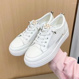 Casual Shoes Little White Women's Versatile 2024 Spring And Autumn Season Thick Sole Lace Up Student Board SportsShoes