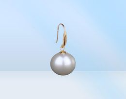 XF800 18K Gold Earrings Natural Fresh Water Au750 Pearl Drop Fine Jewlery Wedding Party Gift For Women Girl E235 2106247525093