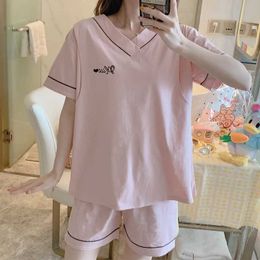 Sleep Lounge Womens Pregnant Feeding Pajama Set Short Sleeve Nursing Baby Patch Work Casual T-shirt Top+Shorts Solid Color Pants Pajamas d240517