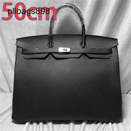 Platinum Handbag 50cm Totes Cowhide Customized Limited Edition Top Quality Brand handbag genuine leather large travel bag carrying8JSV