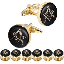 Cuff Links Freemason mens cufflinks and tailcoat screw sets gift box packaging mens jewelry or accessories Freemason mens gifts.