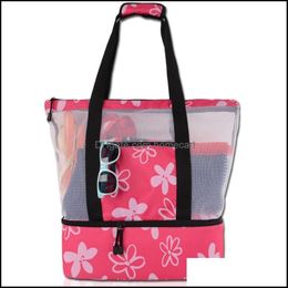 Shop Bags Lage & Aessoriesshop Bags Soft Cooler Lightweight Trips Picnic Beach Bag Cam Sports Mesh Tote Flat Bottom Parks Zipper Closur 2429