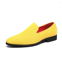 Dress Shoes Size 38-48 Pointed Toe Men Wedding Office Designer Formal Casual Business Eleganti Italian Loafers Yellow Gray