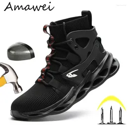 Boots Breathable Women Men Indestructible Safety Shoes Steel Toe Puncture-proof Sneakers Male Work LBX799