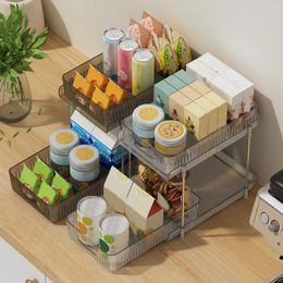 Kitchen Storage WORTHBUY Double Layer Seasoning Rack Pull Out Cabinet Spice Racks Multifunctional Organizer Shelf