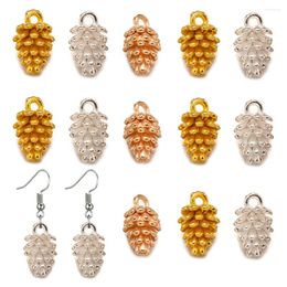 Charms 20pcs/Lot 12x7mm Pine Cone Pendants For DIY Bracelets Earrings Keychains Jewelry Making Accessories Crafts Deco Parts