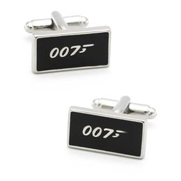 Cuff Links Mens 007 Cufflinks Black High Quality Brass Material Jack Bond Superhero Amateur Design Cufflinks Wholesale and Retail