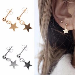 Stud Earrings Fashion Geometric Luxury Pentagram Star Dangle Drop Ear For Women Classic Jewellery Gold Silver Colour