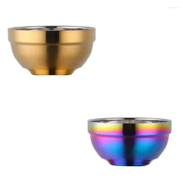 Bowls Stainless Steel Bowl Double Layer Soup Heat Insulation Metal Serving Set Tableware For Children