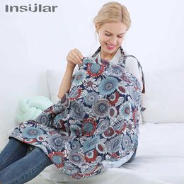 Nursing Cover Insulated maternity care breast feeding privacy cover baby stroller blanket printed breast feeding scarf care cover 100 * 70cm d240517