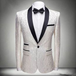 Handsome Floral Pattern Mens Suits New Fashion Groom Wear Wedding Suits For Best Men Slim Fit Groom Tuxedos For ManJacket Pants 290K