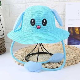 Caps Hats Summer childrens Str hat with moving ears wide Brim sun hat outdoor childrens bucket hat fisherman hat WX