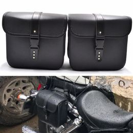 Perfect Use Mini Motorcycle PU Leather Saddle Bags Side Storage Tool Pouch 251t
