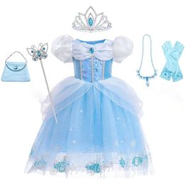 Cute Baby Princess Costume Kopciuszek dla dziewcząt Ubieraj się na Halloweenowe odzież do puflu rękawa L2405