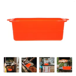 Take Out Containers 2 Pcs Folding Oil Box Grease Cups Liner Silicone Reusable Catcher Accessory Portable Bbq Grill Outdoor Liners Camping