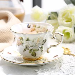 Cups Saucers European Pastoral Small Luxury Bone China Coffee Cup Ceramic English Afternoon Nordic Style INS Flower