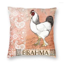 Pillow Brahma Rooster Vintage Farm Collage Cover Double Side 3D Print Animal Throw Case For Car Pillowcase Decoration
