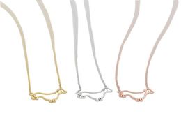 Fashion dachshunds pendant necklaces Dog frame pendant necklaces Lovely animal series plated gold necklaces for women1801855