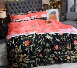 Duvet Cover Foreign Trade Cross-Border Fashion Brand Four-Piece Set Silk Four-Piece Set Washed Real Silk Quilt Cover Sheets High-Profile Figure