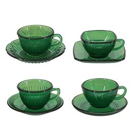 8pcs 1:6 Dollhouse Miniature Mini Glass Texture Tea Saucer/ Coffee Cup Eight Piece Set For blyth s Doll Accessories