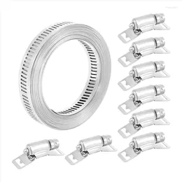 Mugs 304 Stainless Steel Worm Clamp Hose Strap With Fasteners Adjustable DIY Pipe Ducting 11.5 Feet