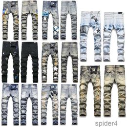 Ksubi Jeans Women Designer Mens Jean Skinny Baggy Womens Slim Ripped Pants with Holes Man Straight Design Leg Hop Motorcycle True Stacked GMY5 GMY5 9PUO