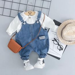 Clothing Sets Baby Girls Boys Pullover Sweatshirt Denim Overalls 2 Pieces Suit Children Kids Clothes Toddler Infant Outfits