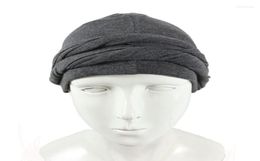 Berets Men Turban HeadWrap HaloTurban Durag Comfy Chemo Hat Satin Lined HeadScarf Muslim Hijab5465340