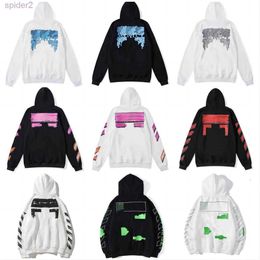 Mens Hoodies Sweatshirts Style Fashion Sweater Painted Arrow Crow Stripe Hoodie and Womens T-shirts White Black 003 DZPI