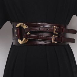 Fashion Wide Cowskin Cummerbund Womens Cummerbunds genuine leather belt used for dress decoration belt jacket accessories 240513