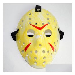 Party Masks Black Friday Jason Voorhees Freddy Hockey Festival fl Face Mask Pure White PVC för Halloween DH9484 Drop Delivery Home Gar DHG3S