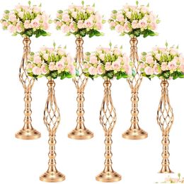 Party Decoration H60Cm/70Cm/80Cm/90Cm/100Cm/110Cmtall Candle Holder For Ing Centerpiece Metal Table Candelabra Home Flowers Vase Stand Dhdom