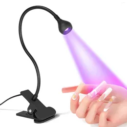Nail Dryers Led Ultraviolet Lights Clip-On Flexible Metal Tube UV Lamp USB Mini Gel Curing Light Desk Dryer For DIY Art