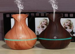 electric humidifier aroma oil diffuser ultra wood air humidifier USB cool mini mist maker LED lights for home office2189144
