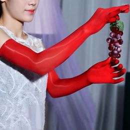 Women Socks Unisex Oil Gloosy Sheer Shiny See Through Long Gloves Ladies Seamless Bridal Pantyhose Adult Tights Stockings Finger Glove