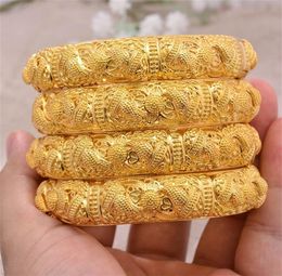 24K Bangles 4Pcslot Ethiopian Africa Fashion Gold Color Bangles For Women African Bride Wedding Bracelet Jewelry Gifts 2012266507440