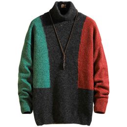 Sweaters New Winter Turtleneck Pullover Mens Sweater Fashion Designer Sweater Mens Long Sleeve Sweats Ropa De Hombre Plus Size M5X
