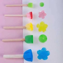 Other Toys New 51024 piece Sponge Signature Brush Set Flower Painting Toys for Painting Education Art and Creative DIY Childrens Sponge Paint