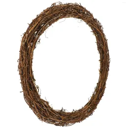 Decorative Flowers 1PC Rattan Wreath Vine Branch Dried Ring Christmas Natural Xmas Garland Decoration For