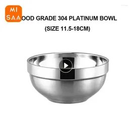 Bowls Stainless Steel Bowl Household Canteen Kindergarten Anti-scalding Double-layer Children Adult Noodle Soup Metal
