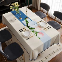 Table Cloth A246tablecloth Waterproof And Oil-proof No-wash Ins Style Rectangular Fabric Pvc Coffee Tablecloth Dining T