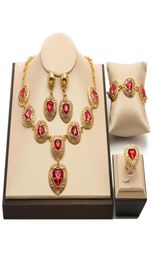 Earrings Necklace Exquisite Dubai Gold Colourful Jewellery Set Whole 2021 Nigerian Wedding Design African Beads Women Costume9634969