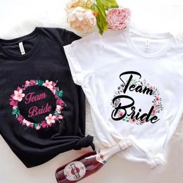 Women's T Shirts 2024 Team Bride Tshirt Friends Bridal Shower Hen Bachelorette Party Streetwear Tees Wedding T-Shirt Women Summer Clothes To