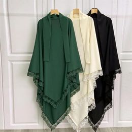 Ethnic Clothing 1pc Muslim Hijab Abays With Lace Women Abayas Islamic Dubai Style Long Instant Headscarf Suitable For Festival And Praying